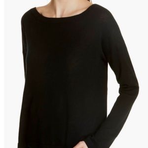 VINCE Cinched Back Cashmere Sweater BLACK Size S